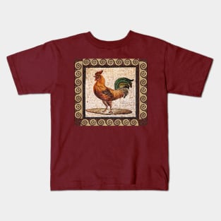 ANTIQUE ROMAN MOSAICS ,ROOSTER Kids T-Shirt